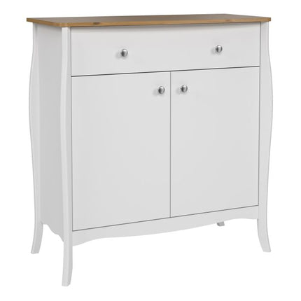 Baroque 2 Doors 1 Drawer Sideboard - White
