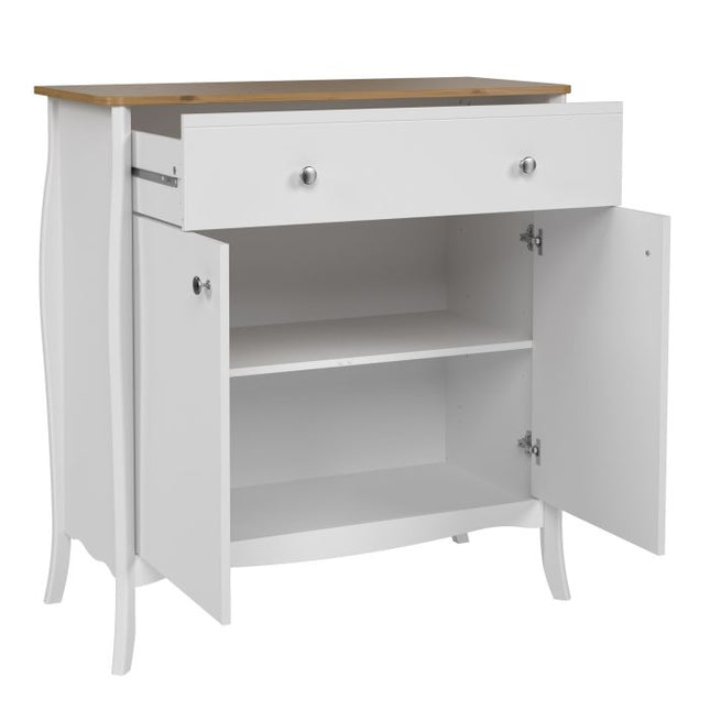 Baroque 2 Doors 1 Drawer Sideboard - White