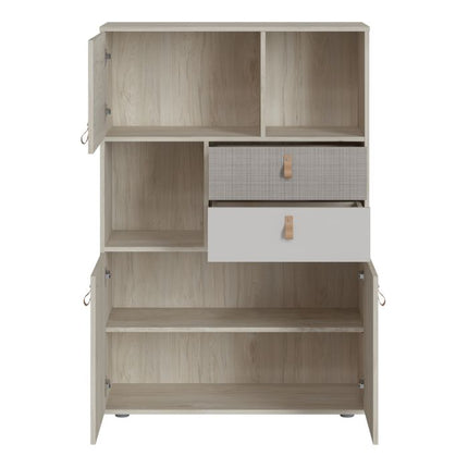 Denim Display Cabinet - Walnut Grey