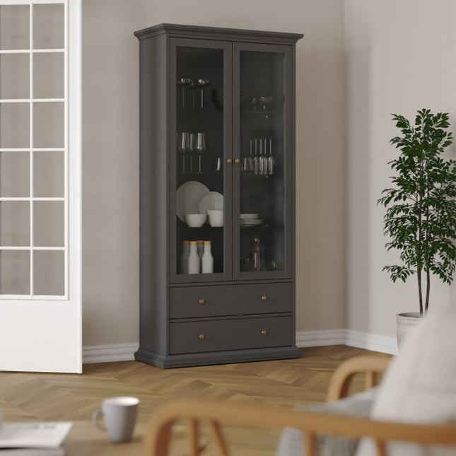 Paris Display Cabinet - Grey
