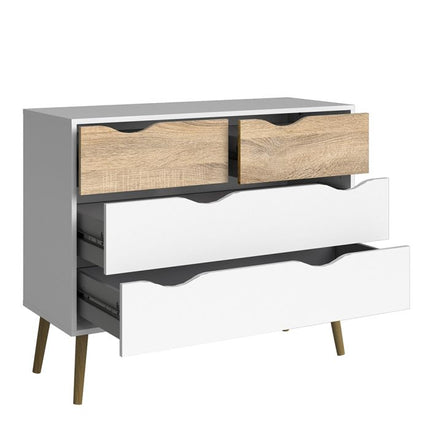 Oslo 4 Drawer Chest - White
