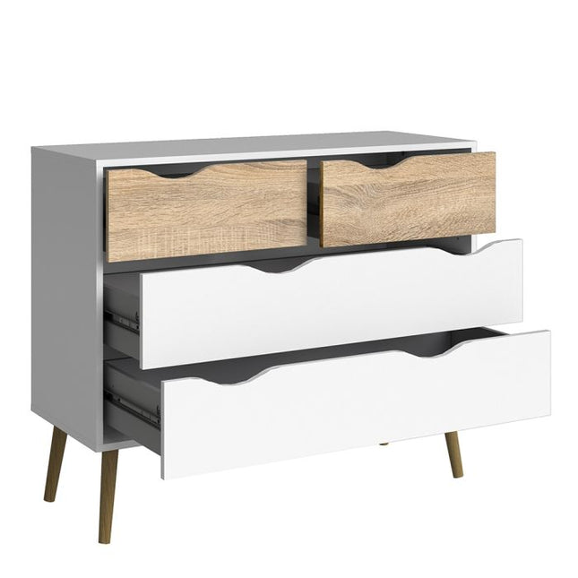 Oslo 4 Drawer Chest - White