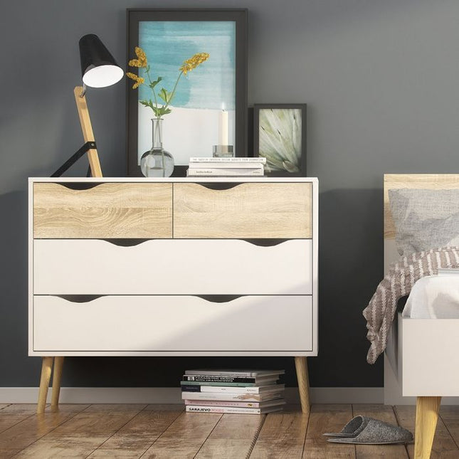 Oslo 4 Drawer Chest - White