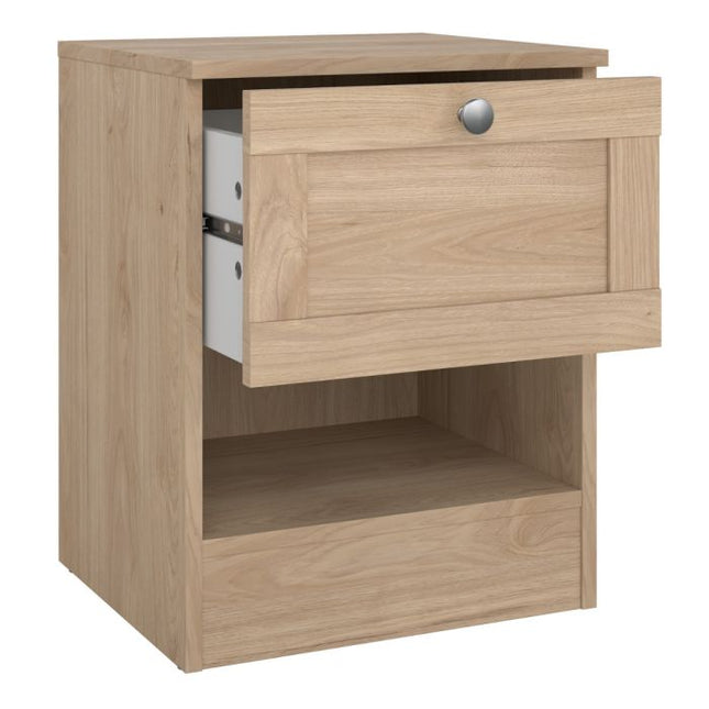 Brande 1 Drawer Bedside Table - Oak