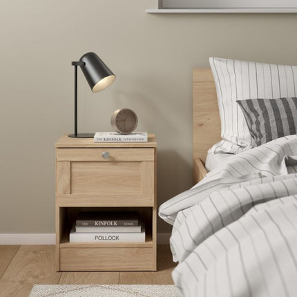 Brande 1 Drawer Bedside Table - Oak