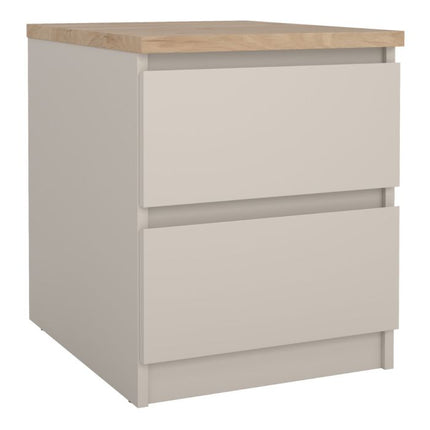 Naia 2 Drawers Bedside Table - Cashmere