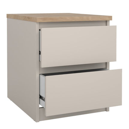 Naia 2 Drawers Bedside Table - Cashmere