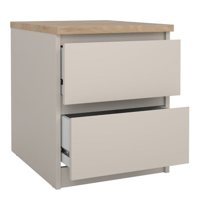 Naia 2 Drawers Bedside Table - Cashmere