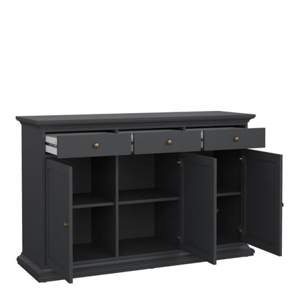 Paris 3 Drawers 3 Doors Sideboard - Grey
