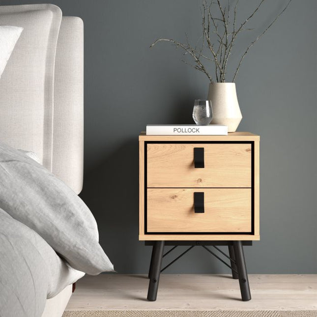Ry 2 Drawers Bedside Table