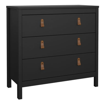 Barcelona 3  Drawers Chest - Black