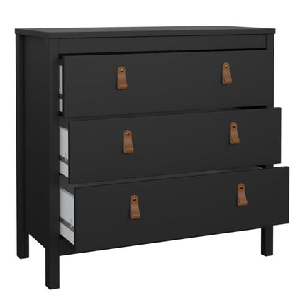 Barcelona 3  Drawers Chest - Black