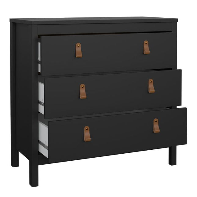 Barcelona 3  Drawers Chest - Black