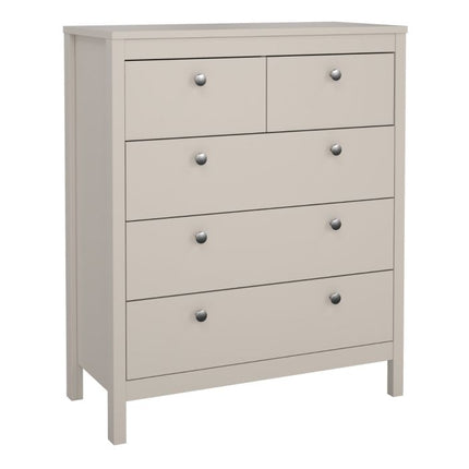 Madrid 5 Drawers Chest - Cashmere