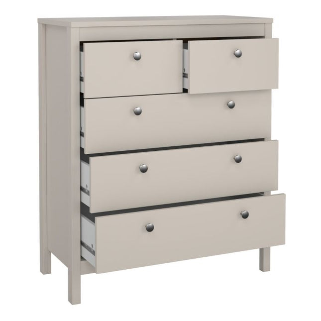 Madrid 5 Drawers Chest - Cashmere