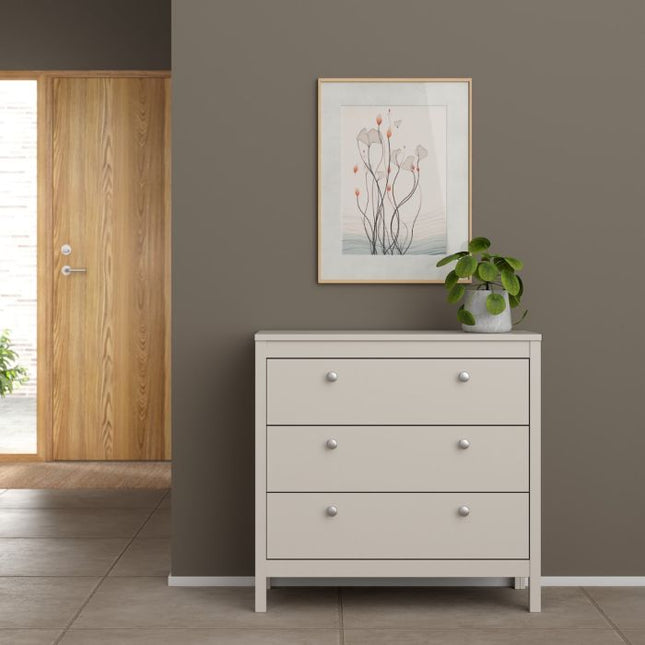 Madrid 3 Drawers Chest - Cashmere