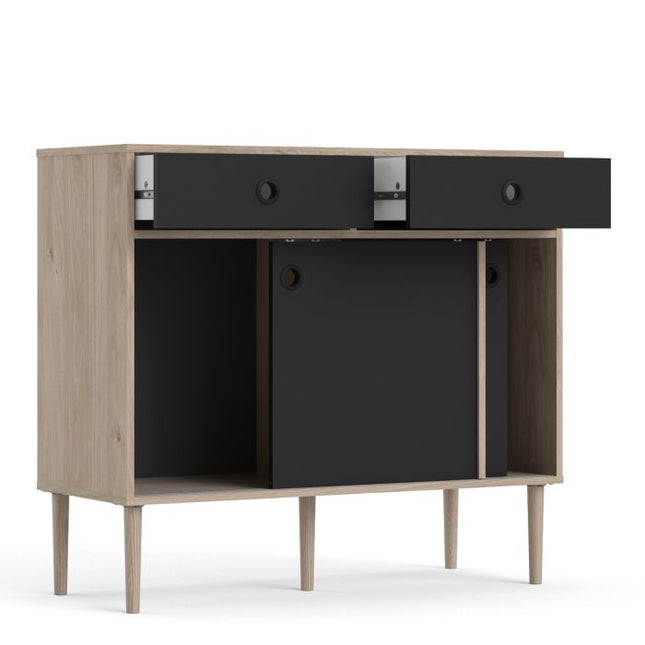 Rome 2 Doors 2 Drawers Sideboard - Black
