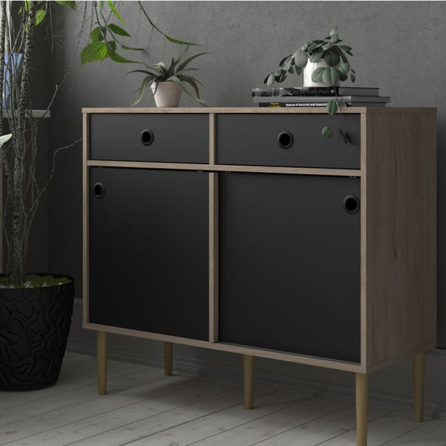 Rome 2 Doors 2 Drawers Sideboard - Black