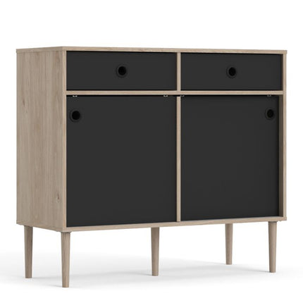 Rome 2 Doors 2 Drawers Sideboard - Black