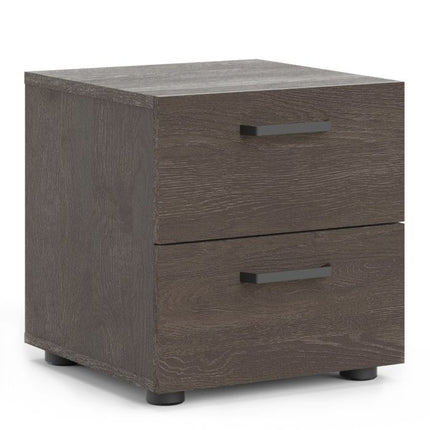 Dallas 2 Drawers Bedside Table -  Dark Oak