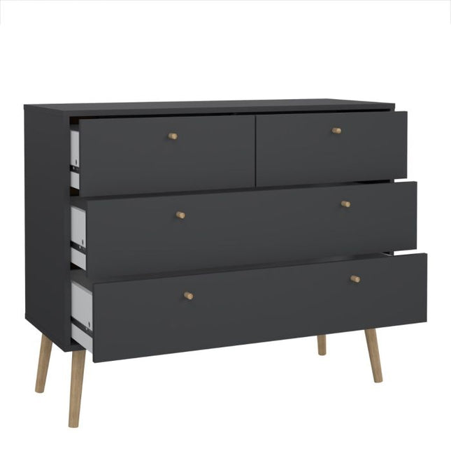 Cumbria 4 Drawers Chest - Dark Grey