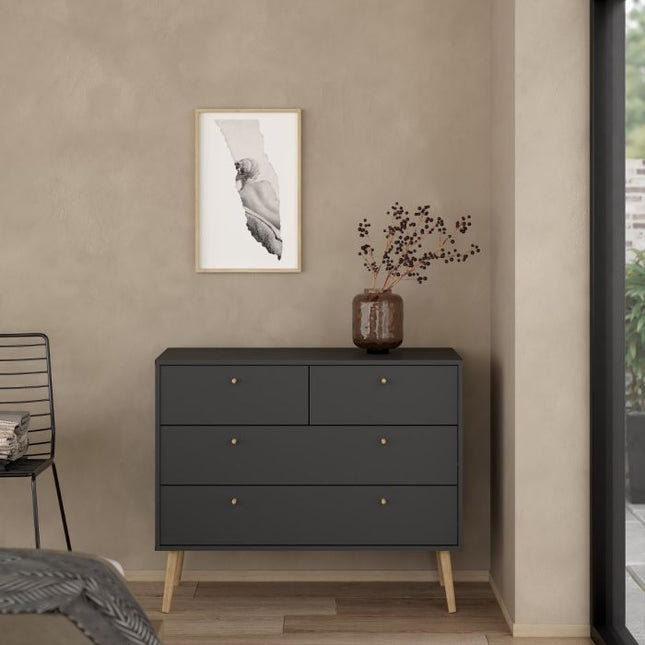 Cumbria 4 Drawers Chest - Dark Grey