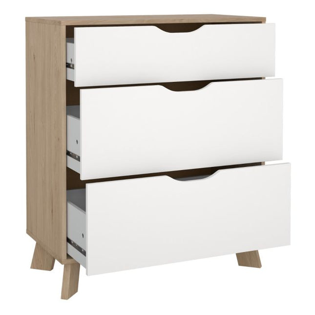 Ikast 3 Drawer Chest - White