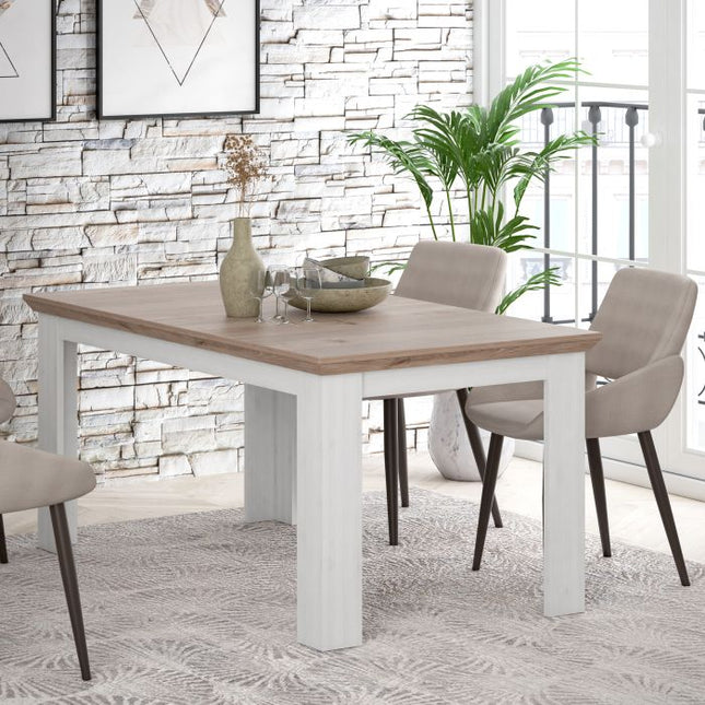 Illopa Extendable 6-8 Seater Dining Table -  Oak & Snowy Oak