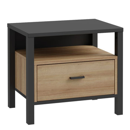 High Rock 1 Drawer Bedside Table - Oak