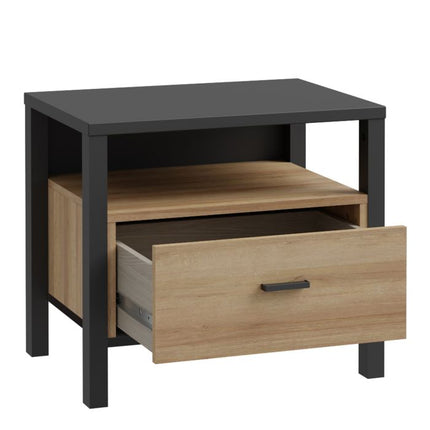 High Rock 1 Drawer Bedside Table - Oak