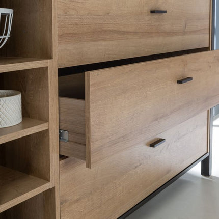 High Rock 3 Drawers 1 Door Sideboard - Oak