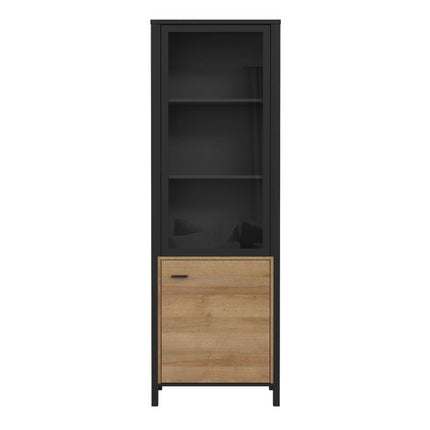 High Rock Slim Display Cabinet - Oak