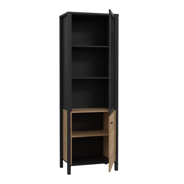High Rock Slim Display Cabinet - Oak