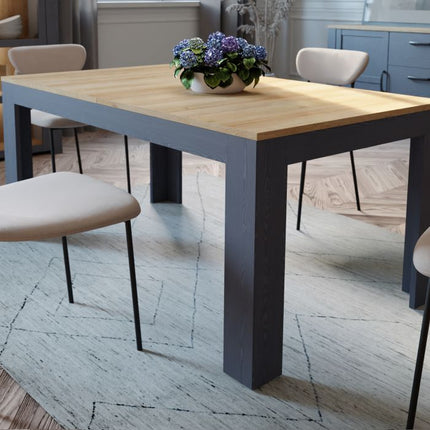 Bohol Extendable 6-8 Seater Dining Table - Navy & Oak