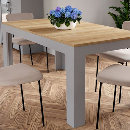 Bohol Extendable 6-8 Seater Dining Table - Navy & Oak