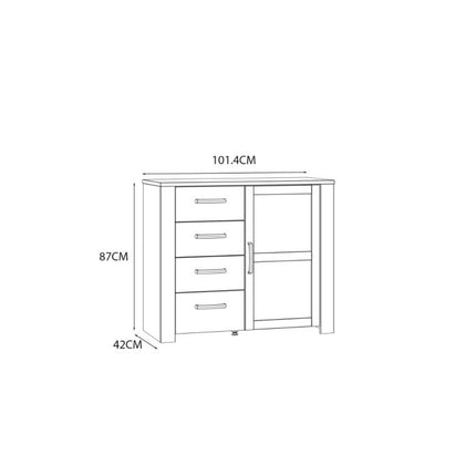 Bohol 1 Door 4 Drawers Chest - Navy