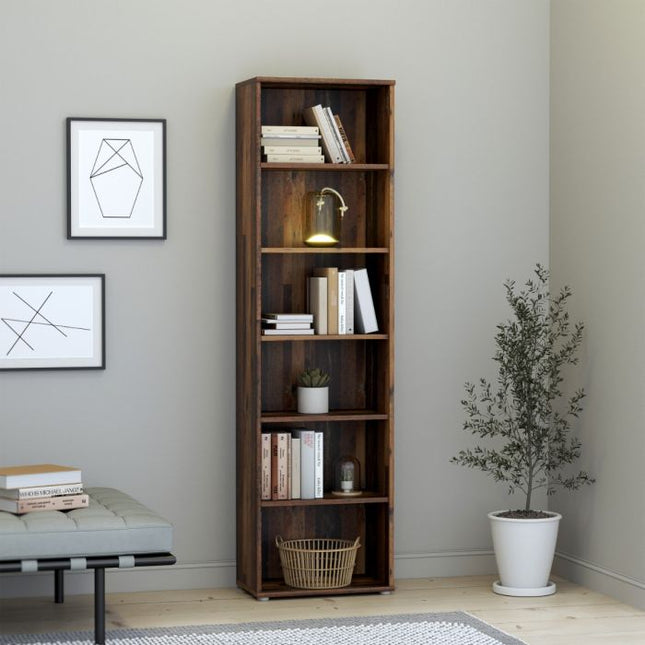 Essential Tall Bookcase - Vintage Oak