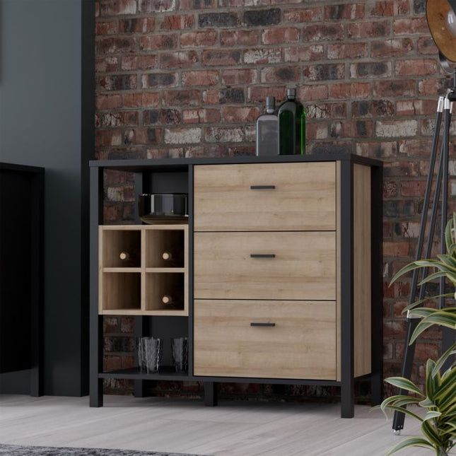 High Rock 3 Drawers Chest - Riviera Oak