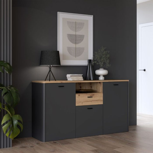 Klara 3 Doors 1 Drawer Chest - Grey