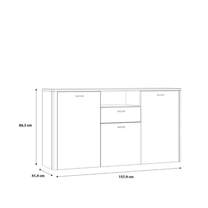 Klara 3 Doors 1 Drawer Chest - Grey