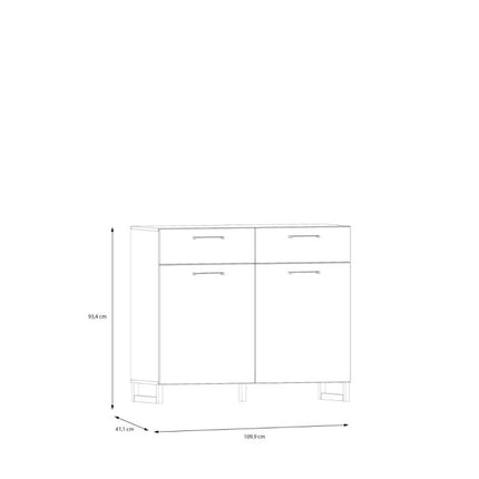 Sali 2 Doors 2 Drawers Chest - Sage Green