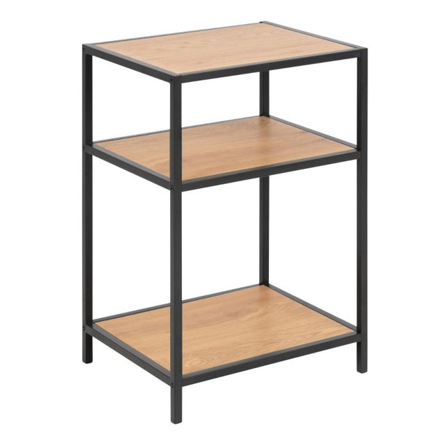Seaford 2 Shelves Bedside Table - Oak