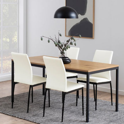 Seaford 4-6 Seater Dining Table - Black & Oak