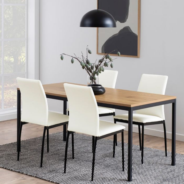 Seaford 4-6 Seater Dining Table - Black & Oak