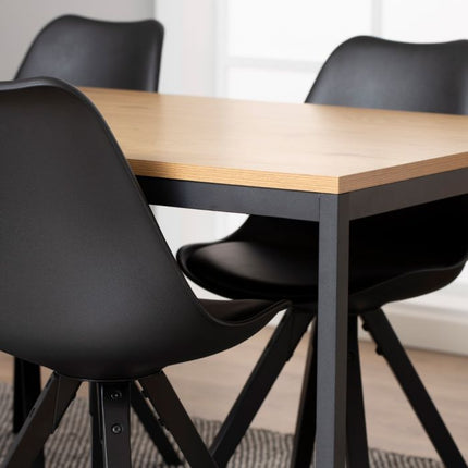 Seaford 4-6 Seater Dining Table - Black & Oak