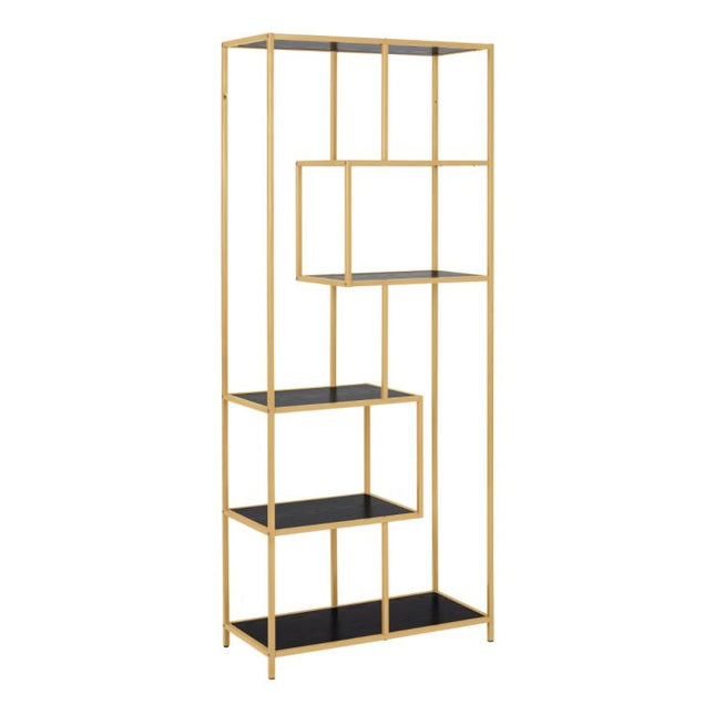 Seaford Tall Metal Bookcase - Gold