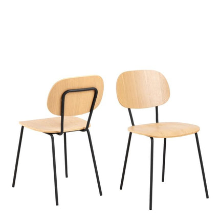 Amira Set of 2 Dining Chairs - Oak
