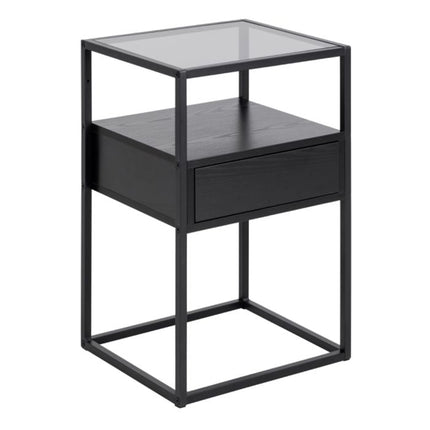 Randolf 1 Drawer Bedside Table - Black