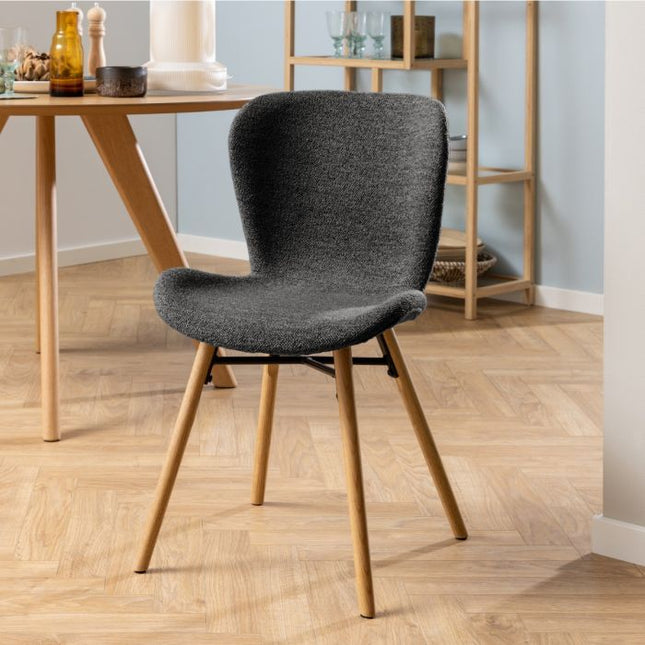 Townsville Oak Dining Table with 4 Grey Dining Chairs