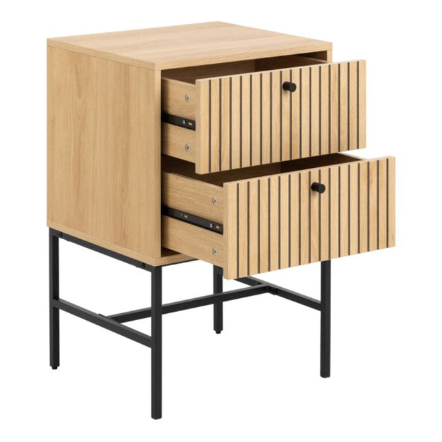 Albany 2 Drawers Bedside Table - Oak